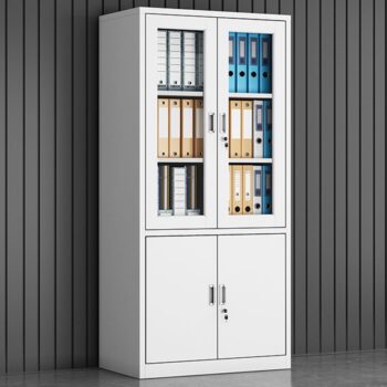 Half-glass metal storage cabinet - Image 3