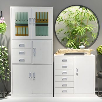 2 Door office storage cabinet with safe - Image 2