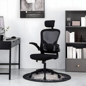 Swivel Mesh Back Desk Chair with Adjustable Arms - Image 4