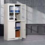 Half-glass metal storage cabinet