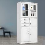 2-Door metallic office cabinet with safe