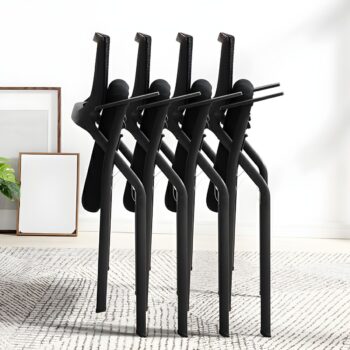 Black Modern Task Chair with Fixed Arms - Image 2