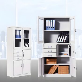 Two door metallic cabinet with safe - Image 3