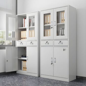 Half-glass metal storage cabinet - Image 2