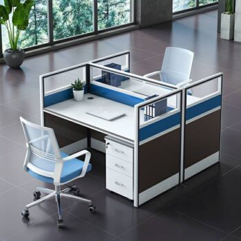 2 way office workstation (Brown) - Image 2