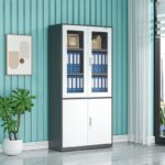 2-Door metallic office storage cabinet