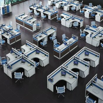 Six way modern office workstation - Image 2