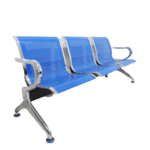 3-link metallic waiting bench| blue color| we deliver
