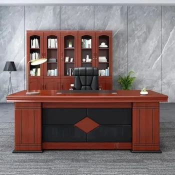1600mm Mahogany Veneer Executive Office Desk - Image 4