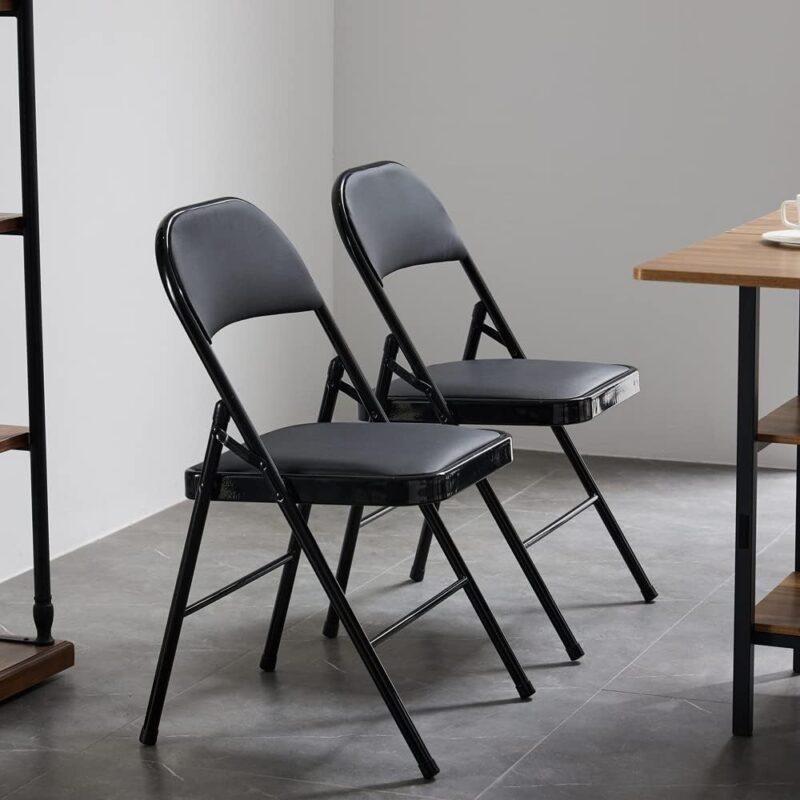 Foldable office study chair (Black)