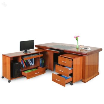 L-shaped boss office executive table - Image 2