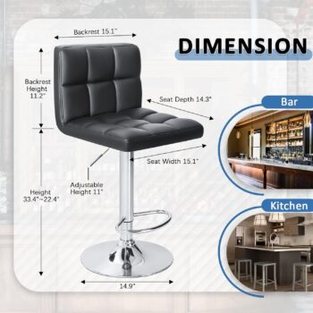 Adjustable swivel barstools - Image 2