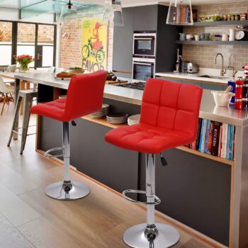 Leather Swivel Bar Stool Adjustable - Image 2