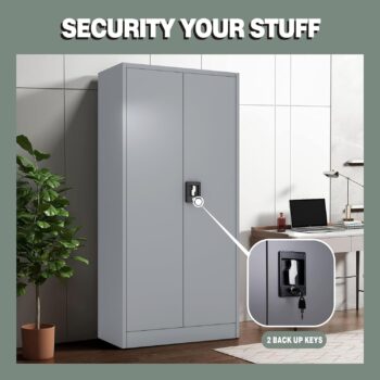 Metal Storage Cabinet with 5 Shelves - Image 4