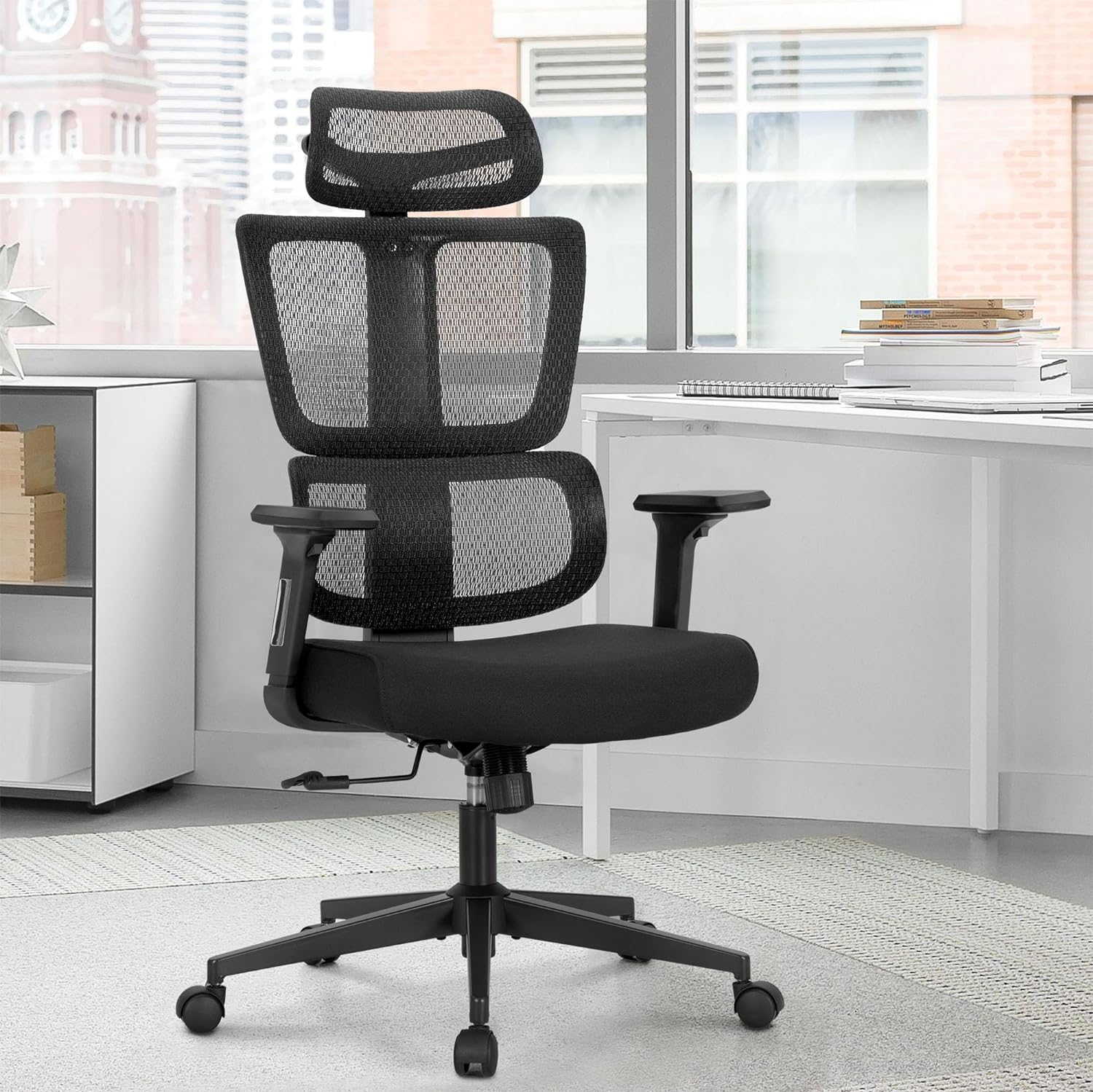 810rFDWQIXL._AC_SL1500_.jpg High back orthopedic office chair - Image 1