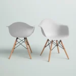 Allensville Plastic Chair with Wooden Legs 