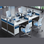 Four way modular office workstation