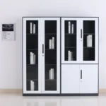 knock down office furniture glass door book shelf metal cupboard