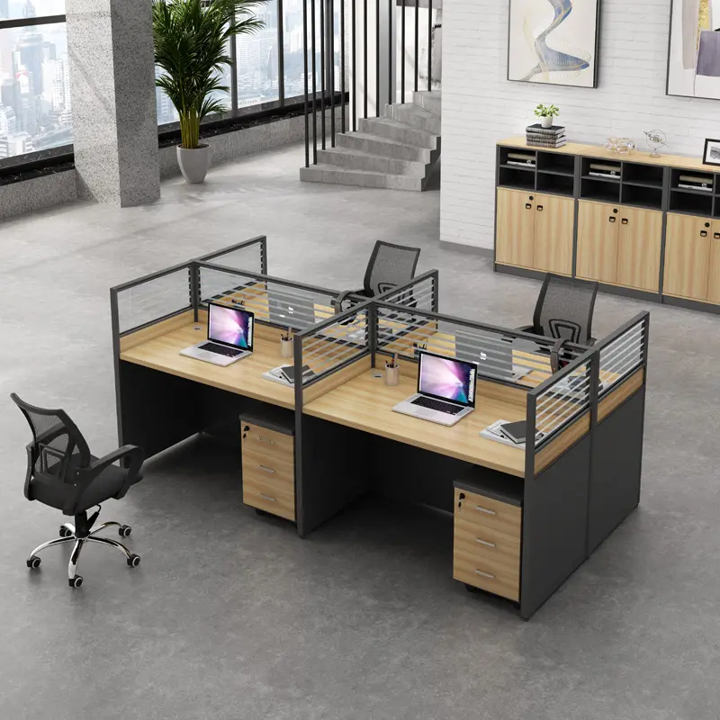 Hc83430fe9e9f451b8c0bce9b6334307bk.jpg_960x960.webp 4 Way modular office workstation - Image 1