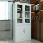 Two door metallic office storage cabinet