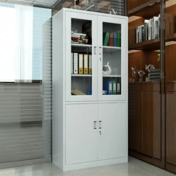 Two door metallic office storage cabinet