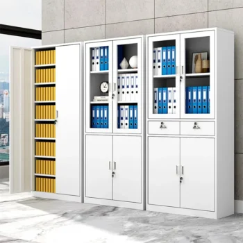 Two door metallic office storage cabinet - Image 4