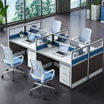 Modern 4-Way Office Workstation