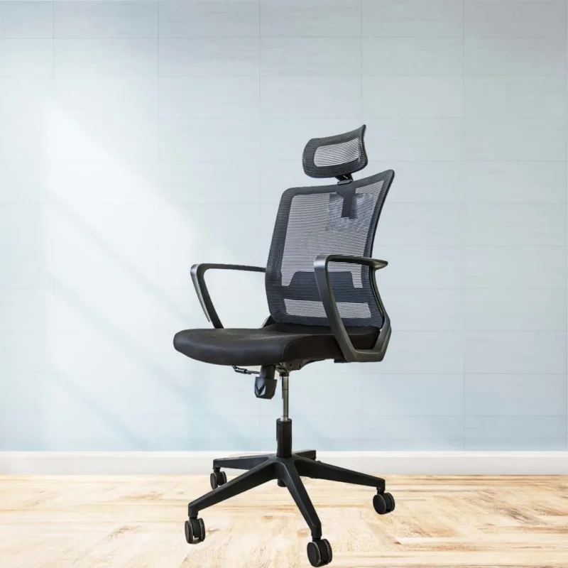 Ergonomic Mesh High-Back Office Chair with Fabric Seat