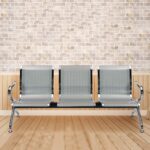 Three link metallic office visitor's bench