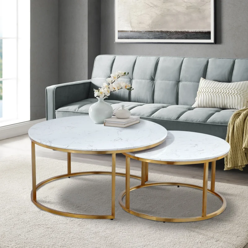 Pair marble tables