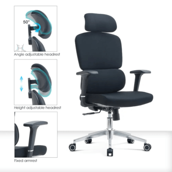 Full Fabric Orthopedic Office Chair - Image 2