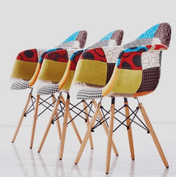 Fabric Patchwork Dining Chair - Image 2