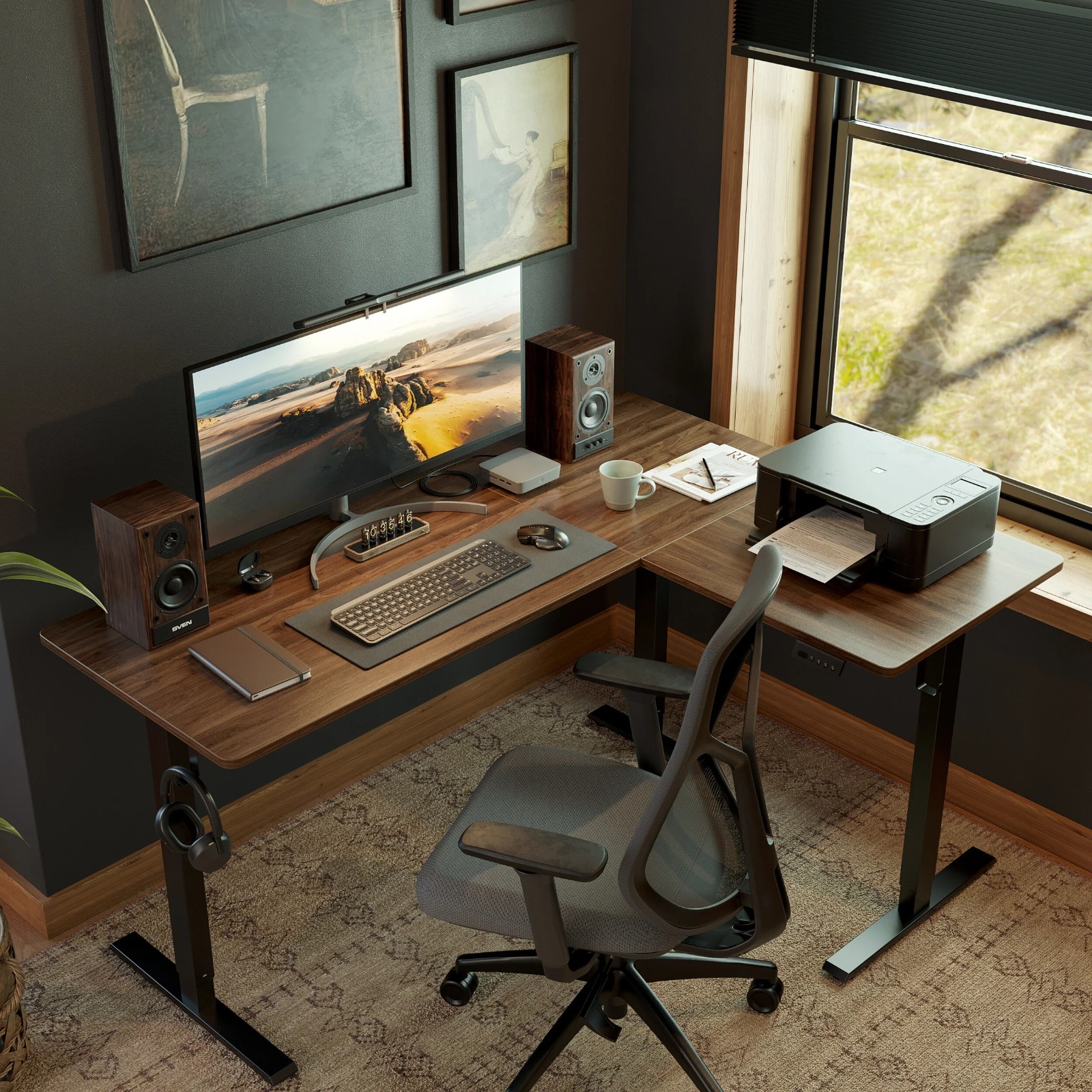 1.4 M Corner Standing Desk 1.4 M Corner Dual Standing Desk - Image 1