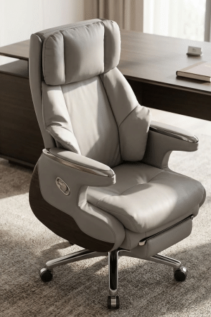 Premium Style for Professional Workspaces The Executive Leather Reclining Office Chair is a stylish seating solution for managers, business owners, and professionals seeking comfort and a polished office appearance. Its executive design and leather finish create a sophisticated look suitable for modern workplaces. The reclining feature offers the option to lean back when the chair's mechanism allows, making it a practical choice for office work, reading, and taking short breaks. It complements executive desks and contemporary office furniture. Elegant Leather Finish and Executive Design The leather finish gives this office chair a refined appearance that suits private offices, boardrooms, and home workspaces. Its executive styling can enhance the overall look of a professional environment. Pair it with a matching office desk, visitor chairs, and storage cabinets to create a coordinated workspace. Confirm whether the upholstery is genuine leather, synthetic leather, or another material before purchasing. Reclining Function for Flexible Seating The reclining function allows users to adjust the backrest to a more relaxed position, depending on the chair's mechanism. This flexibility can be useful when alternating between focused desk work and short periods of relaxation. The chair may also include other features, such as adjustable height, armrests, swivel movement, or a supportive backrest, depending on the model. Check the actual specifications with the supplier before ordering. Ideal for Executive Offices and Home Workspaces The Executive Leather Reclining Office Chair is suitable for management offices, corporate workplaces, private offices, and home offices. It provides a professional seating option for computer work, meetings, planning, and administrative tasks. Business owners can use it to furnish executive workstations, while home users can create a dedicated and stylish workspace. For a better fit, select a desk with suitable height and enough space for the chair to recline. Adjust the seating position to your needs and take regular movement breaks during extended working periods.